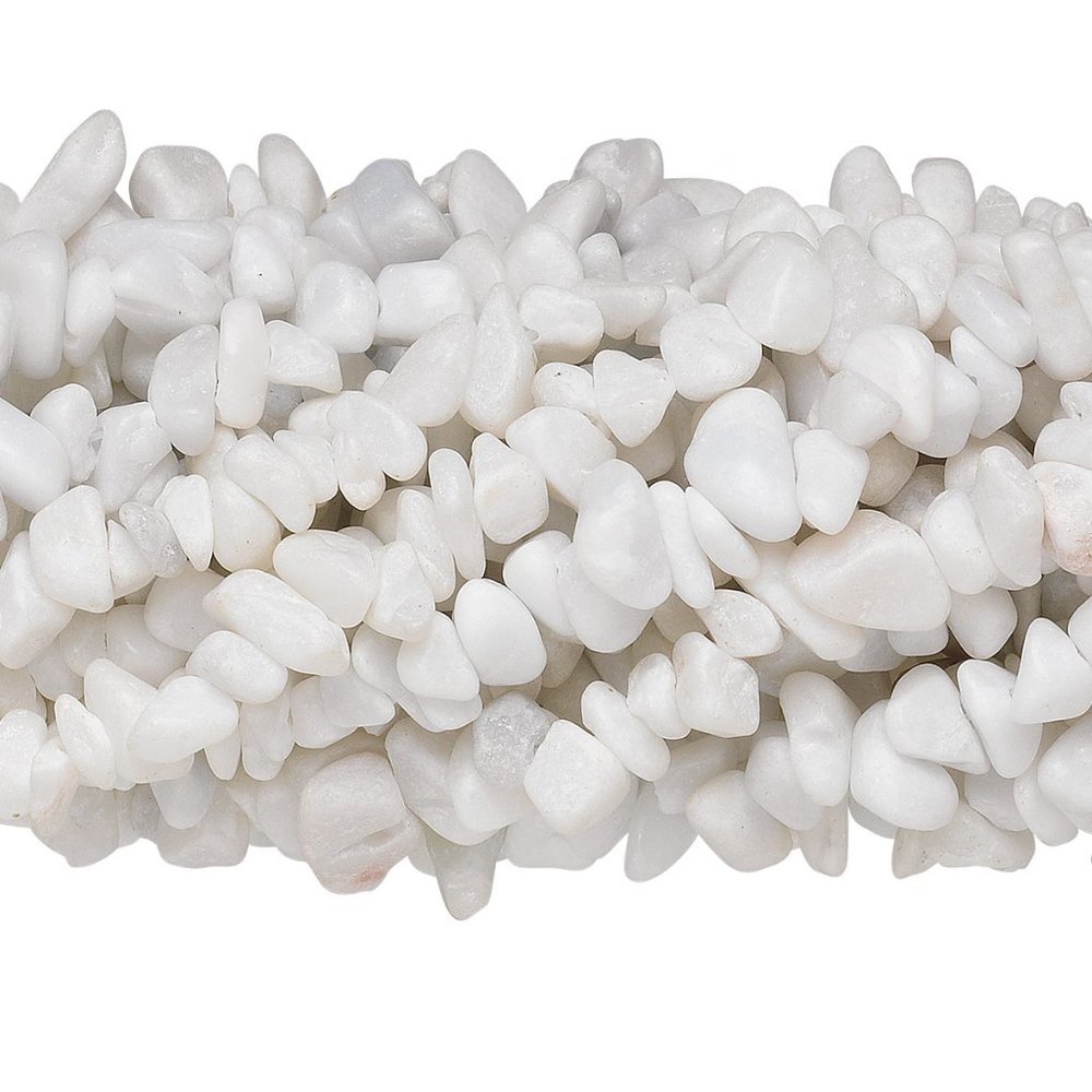 White Marble (Natural) Chip Strand 34 Inches